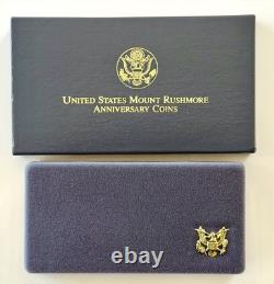 1991 Mount Rushmore Anniv. Gold /Silver /Clad 3 Coin PROOF Set with OGP & COA