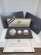 1991 Mount Rushmore Anniversary 3 Coin Proof Set Gold & Silver With Coa Complete