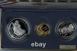 1991 Mount Rushmore Anniversary Three Proof Coins Set Original Mint Box & COA