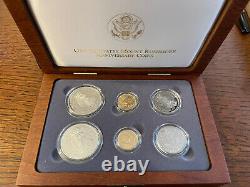 1991 Mt. Rushmore 6-Coin Gold and Silver Commemorative Set Original Box/package