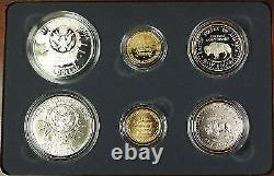 1991 Proof & Uncirculated Mount Rushmore Anniversary Gold & Silver 6 Coin Set