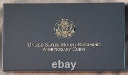 1991 US Mint Mount Rushmore Anniversary 3-Coin Proof Set 1/4 Gold Silver