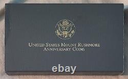 1991 US Mint Mount Rushmore Anniversary 3-Coin Proof Set Gold Silver