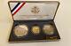 1991 Us Mint Mt Rushmore 3 Coin Proof Set Silver $1 Gold $5 Clad 50c
