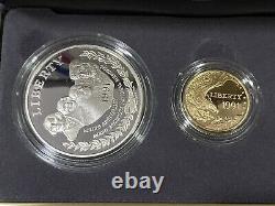 1991 US Mount Rushmore Anniversary 3 coins Proof Set Gold & Silver Box and COA