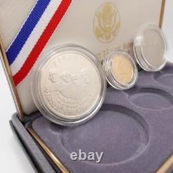1991 U. S Mint Mount Rushmore Anniversary Gold & Silver 3 Coin Proof Set OGP COA