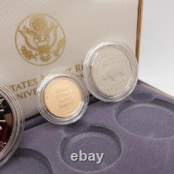 1991 U. S Mint Mount Rushmore Anniversary Gold & Silver 3 Coin Proof Set OGP COA