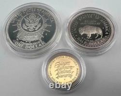 1991 U. S Mount Rushmore Anniversary Proof Coin Set Gold, silver, &clad