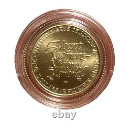 1991-W $5 Comm Gold Unc (Mount Rushmore). 2418 oz. AGW with COA & Box