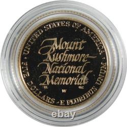 1991 W $5 Mount Rushmore Commemorative Gold Proof Coin Collectible