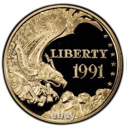 1991-W $5 US America 1/4 Oz Gold Proof Commemorative Coin (UNC). Mount Rushmore