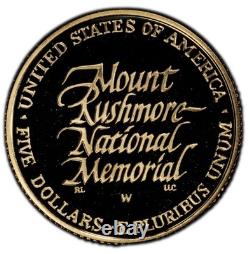 1991-W $5 US America 1/4 Oz Gold Proof Commemorative Coin (UNC). Mount Rushmore