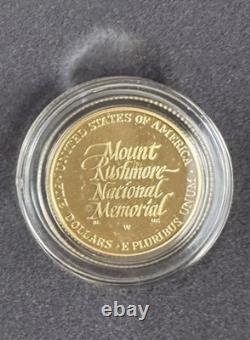 1991-W $5 US America 1/4 Oz Gold Proof Commemorative Coin (UNC). Mount Rushmore