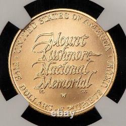 1991-W G$5 Mount Rushmore Commemorative Gold Coin RCTV NGC X MS 10 G3552