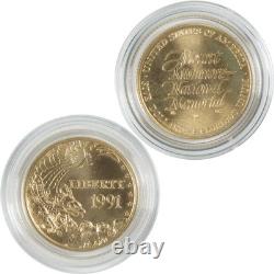 1991 W Mount Rushmore Commemorative Gold Uncirculated $5 Coin