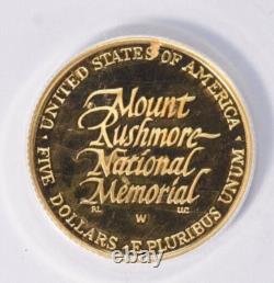 1991-w Mt. Rushmore Gold $5 Commemorative Anacs Pf68 Dcam