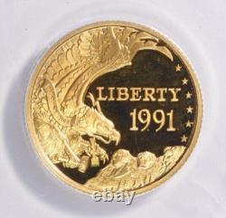 1991-w Mt. Rushmore Gold $5 Commemorative Anacs Pf68 Dcam