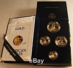 1991-w U. S. Mint $50-25-10-5 Gold Proof American Eagle 4-coin Set Ogp