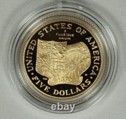 1992 3pc Columbus Gold & Silver Proof Commemorative Set withOGP. 2457oz AGW