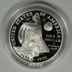 1992 3pc Columbus Gold & Silver Proof Commemorative Set withOGP. 2457oz AGW