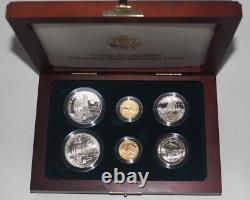 1992 Columbus Quincentenary 6-Coin Proof Gold & Silver Set in Box, missing coa