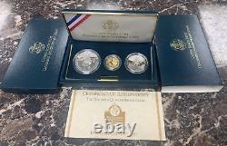 1992 Columbus Quincentenary Commemorative Proof 3-Coin (Gold $5) Set with OGP