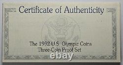 1992 Olympic 3 Piece Proof Set