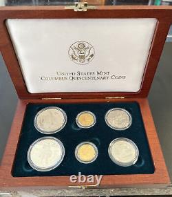 1992 The Columbus Quincentenary 6-Coin Proof Gold & Silver Set in Box
