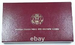 1992 US Mint Olympic Commemorative 3 Coin Silver & Gold UNC Set as Issued