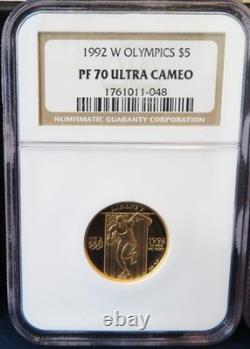 1992 W $5.00 GOLD OLYMPICS PROOF. 2419oz AGW NGC PR70 ULTRA CAMEO