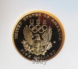 1992 W $5.00 GOLD OLYMPICS PROOF. 2419oz AGW NGC PR70 ULTRA CAMEO
