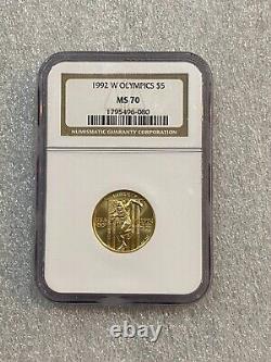 1992-W $5 Olympics Gold Commemorative NGC MS 70