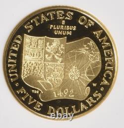1992-W Columbus Gold $5 COMMEMORATIVE NGC PF70 ULTRA CAMEO