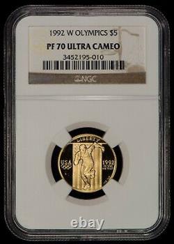 1992-W G$5 Olympics Commemorative Gold Coin NGC PROOF 70 UC SKU-G1012