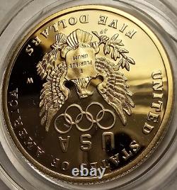 1992 W Olympic DCAM Proof Commemorative $5 Gold Coin In Mint Capsule