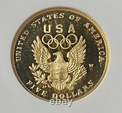 1992-W Olympics $5 Gold NGC PF70 Ultra Cameo Proof Spot Free Great Luster