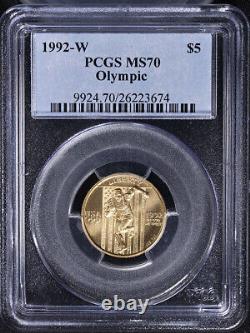 1992-W Olympics Commemorative Gold $5 PCGS MS70