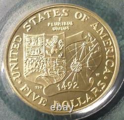 1992 W PCGS MS 69 Columbus $5 Gold Commemorative Coin, Gem MS69 Gold $5 Coin