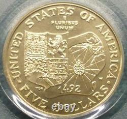 1992 W PCGS MS 69 Columbus $5 Gold Commemorative Coin, Gem MS69 Gold $5 Coin