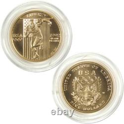 1992 W XXV Olympiad Commemorative Gold Uncirculated Mint State $5 Coin