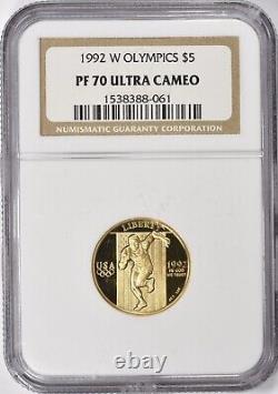 1992-W XXV Olympiad Gold $5 COMMEMORATIVE NGC PF70 Proof-70 UC