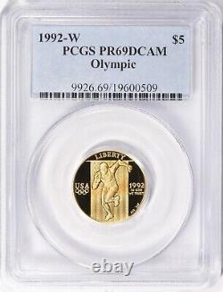 1992-w Olympic $5 Gold Commemorative Pcgs Pr69dcam