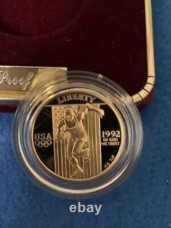 1992-w Olympics $5 Gold Commemorative -proof Ogp