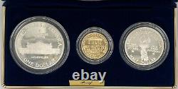 1993 BILL OF RIGHTS 3 COIN PROOF SET, with GOLD & SILVER US MINT OGP withCOA gift