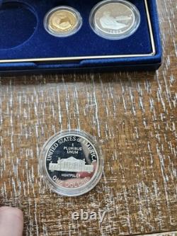 1993 US Mint Bill of Rights Coins Proof $5 Gold, $1 Silver, 50C Clad withOGP-WOW