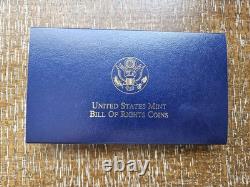 1993 US Mint Bill of Rights Coins Proof $5 Gold, $1 Silver, 50C Clad withOGP-WOW