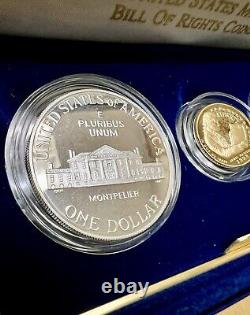 1993 United States Mint Bill of Rights 3 Piece Commemorative Coin Set