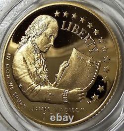 1993 W Liberty James Madison Bill Of Rights Proof Commemorative $5 Gold Coin