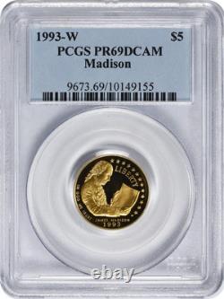 1993-W Madison Bill of Rights $5 Gold Five Dollar Proof Commem. PR69DCAM PCGS