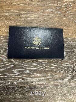 1994 $5 USA World Cup Commemorative Proof Gold Coin Box & COA